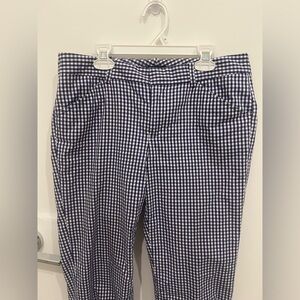 RLX Ralph Lauren Blue and White Checkered Cropped Pants
